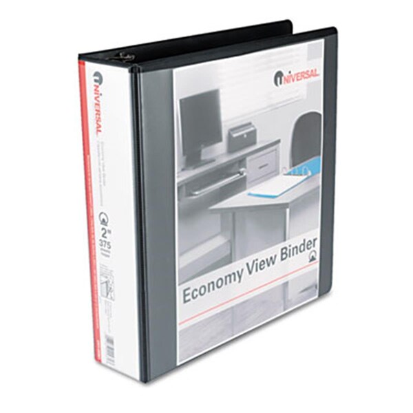 Coolcrafts Round Ring Economy Vinyl View Binder 2'' Capacity Black - 11 x 8 1/2 CO3361974 - main